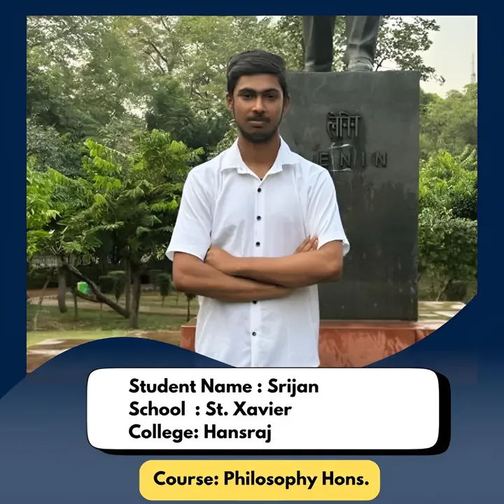 Srijan, ISL student, admitted to Hansraj College for Philosophy Hons.