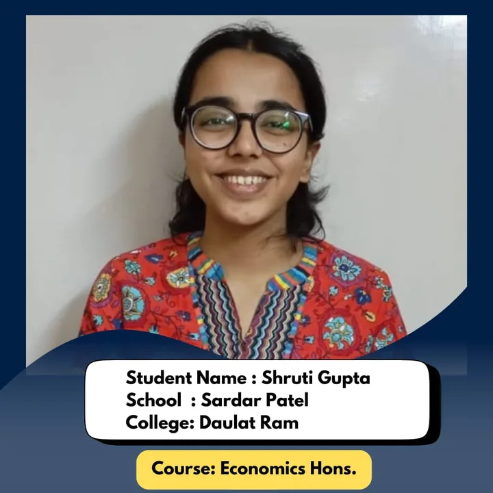Shruti Gupta, ISL student, admitted to Daulat Ram College for Economics Hons.
